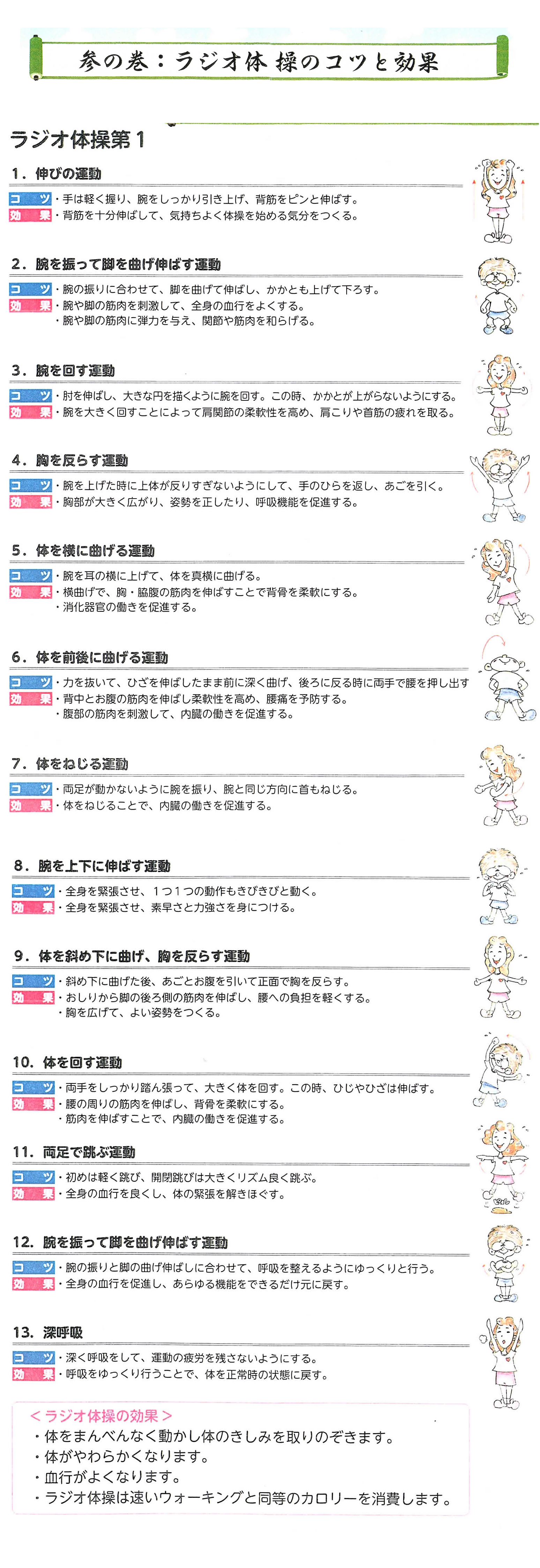 ラジオ体操に参加ください。